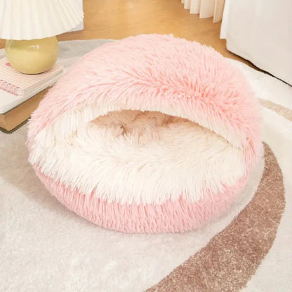Cuccia per Gatti a Tana – Soffice, Accogliente e Calda, in Pelliccia Sintetica Rosa