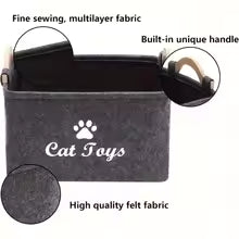 Cestino portaoggetti per giocattoli per gatti: perfetto per organizzare i giocattoli e gli accessori del tuo amico felino-materiale in poliestere resistente