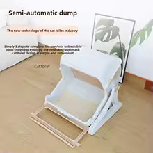 Lettiera semiautomatica Grande lettiera automatica per gatti per tutte le stagioni Semi chiusa per animali domestici